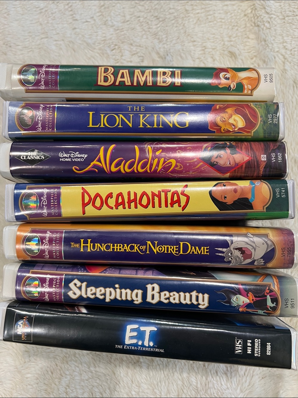 Disney Mixed VHS Tapes Aladdin Lion King Bambi ET 90s Y2K